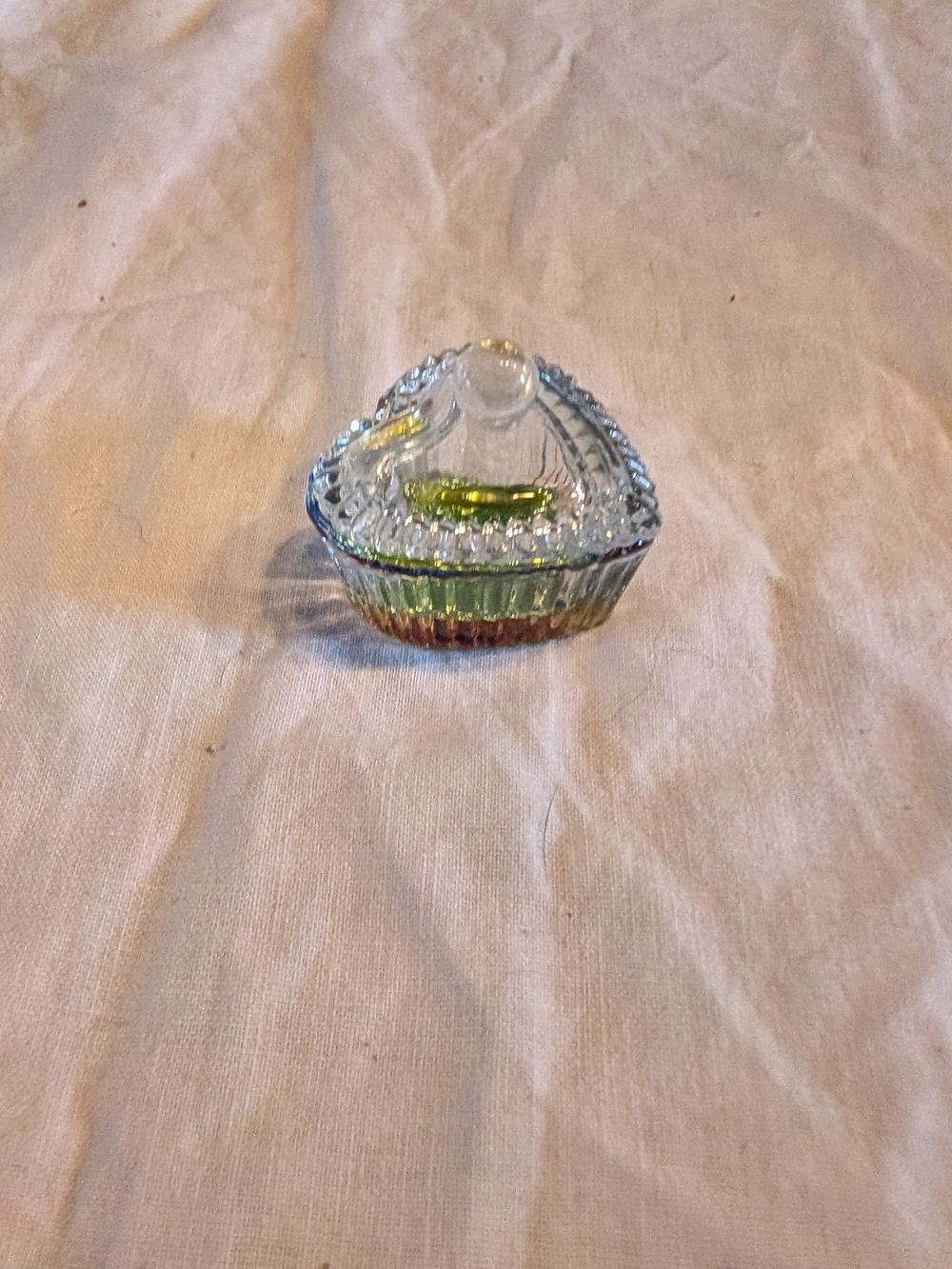2/20$ Vintage Clear Glass iridescent rainbow Trinket Dish